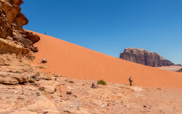 one of the famous sand dunes in wadi rum
